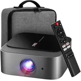 Strex Beamer - Smart 1080P Full HD Projektor - 4K Unterstützung - WiFi & Bluetooth - Eingebaute Lautsprecher - Tragbarer Mini Beamer Heimkino - Wh...
