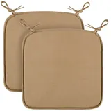 BestLivings Stuhlkissen Canvas Hellbraun 38 x 38 x 2 cm 2er Pack