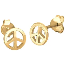 Elli Peace Frieden Festival Boho Hippie vergoldet Ohrringe   Damen 