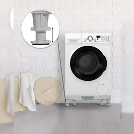 deluke DELUKE® Waschmaschinen Untergestell BART - 4 Füße, für 300kg UNIVERSAL Waschmaschinen Sockel Trockner Untergestell für Kühlschrank Weiß
