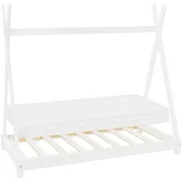 ML-Design Kinderbett Tipi 70 x 140 cm Kiefer massiv weiß