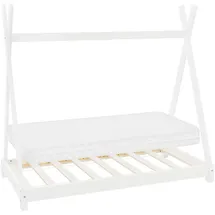 ML-Design Kinderbett Tipi 70 x 140 cm Kiefer massiv weiß