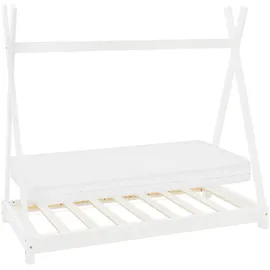 ML-Design Kinderbett Tipi 70 x 140 cm Kiefer massiv weiß