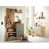 INOSIGN Garderoben-Set »Mavas, Garderobe mit Stauraum, Garderobenschrank im Scandic Design«, (Set, 3 St.), ausreichend Stauraum, für kleine Räume geeignet, 237 cm breit, braun