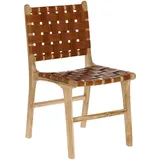 Kave Home 2er-Set Kave Home Stuhl Calixta Leder Braun