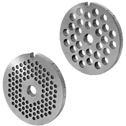 WOLFCUT Fleischwolfscheibensatz 3 mm + 6 mm Bohrung kompatibel mit allen gängigen Fleischwolf Marken Größe 7