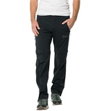 Jack Wolfskin Glastal Zip Away Pants M Wanderhose, Schwarz, 56 EU