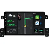 CADLEY 9" [6G+128G] Android 16 Autoradio Für Suzuki Grand Vitara 2004-2015 mit navi Octa Core-[Eingebauter CarPlay/Android Auto/DSP/Mirror Link/GPS Navi/360 Camera/Bluetooth 5.0/WiFi/USB