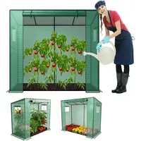 UISEBRT Gewächshaus Tomatengewächshaus 200x80x150 cm,Foliengewächshaus Tomatenhaus mit 2 Belüftungsfenster,Tomatenzelt Stabil, Winterfest, UV-Beständig für Garten,Terrasse,Hinterhof,Balkon