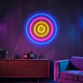 just light. Dartboard Neon inkl. USB-Anschluss