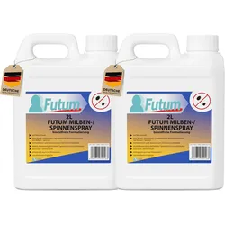 FUTUM 2x2L Milbenspray / Spinnenspray bekämpft Insekten, Eier, Larven, Insektenspray ohne Biozide auf Wasserbasis,  Sofortwirkung ohne Flecken