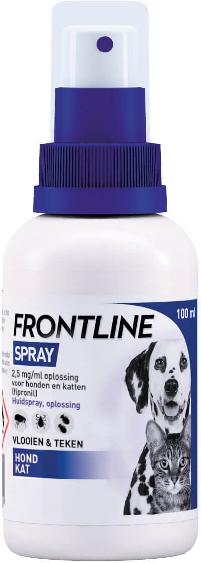 Frontline spray tegen vlooien & teken bij hond of kat  250 ml