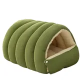 Winterhöhle – Abnehmbares Und Waschbares Kissen, Geschlossenes Katzenbett Für Den Winter – Warmes Nest, Schlafbett, Welpenhaus, Kleine Hundehöhle Für Den Innenbereich, Wohnzimmer, Garten, Hof