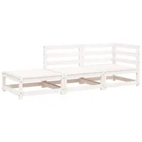 vidaXL Gartensofa 2-Sitzer Loungesessel weiß