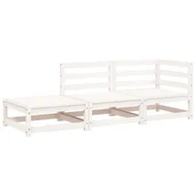 vidaXL Gartensofa 2-Sitzer Loungesessel weiß