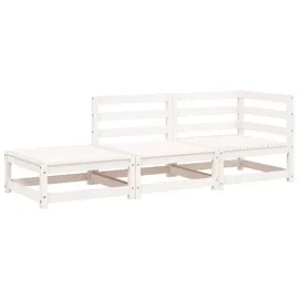 vidaXL Gartensofa 2-Sitzer Loungesessel weiß