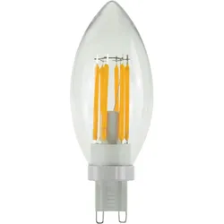 SEGULA LED-Leuchtmittel "LED Kerze - G9", F (A-G), transparent (klar), L:95cm Ø:3,5cm, Leuchtmittel, LED Kerze - G9, klar, 3W, CRI 90, dimmbar