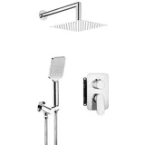 TRIZERATOP Unterputz-duschset Quadrat, mit Mischbox, Messing
