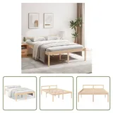 The Living Store Seniorenbett 120x190 cm Massivholz Kiefer - Braun