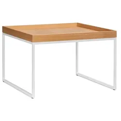 Jan Kurtz Möbel Couchtisch Pizzo Gestell Stahlrohr weiß pulverbeschichtet, Designer Jan Kurtz, 40x60x60 cm