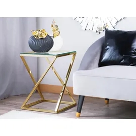 Beliani Beistelltisch Gold Transparent 40 x 55 cm