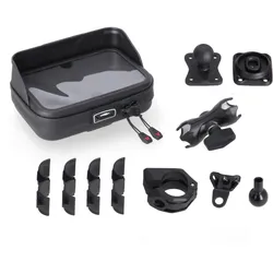 SW-Motech Universal Navi-Kit mit Navi Case - Inkl. 2" Klemmarm. Für Lenker/ Spiegelgewinde.