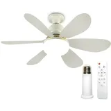 OKSANO Deckenventilator Mit Beleuchtung,40w LED Lampe Mit Ventilator,OKSANOdeckenventilator Klein,Timer,3 Farbige Dimmbare, deckenventilator Mit Fernbedienung Für Schlafzimmer Wohnzimmer (weiß)