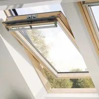 VELUX Schwingfenster GGL FK04 3366 klar lackiert ENERGIE PLUS Titanzink 66x98 cm