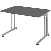 Bümö Schreibtisch Graphit, Silber, Nachbildung, Rechteckig, 120x74x80 cm, FSC