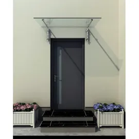 Buylando Glasvordach Rechteckig 180x1,31x90 cm Transparent