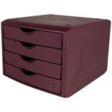 Helit Schubladenbox the green chameleon 26,5 x 33,2 x 21,5 cm 4-tlg. bordeaux-rot