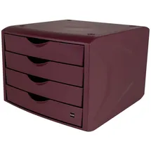 Helit Schubladenbox the green chameleon 26,5 x 33,2 x 21,5 cm 4-tlg. bordeaux-rot