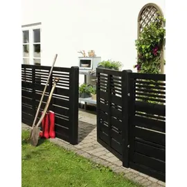 Plus Sichtschutzzaun Element Silence 120 x 110 cm schwarz grundiert