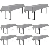 Showgeous 8 Stück Biertisch Tischdecke universal für 50cm u.70cm Biertische Hussen für Biertisch Biertischhussen Biertisch-Husse Bierzeltgarnitur Rechteckige Tischdecken Waschbar 100x250cm(Hellgrau)