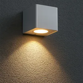 Nowa Außenleuchte Kunststoff 10x11,5x10 cm 2x 2 Watt warmweiß weiß