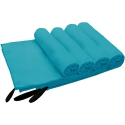 Reisehandtuch MY HOME "Xavi, 4 x 40x60cm ideal als Sporthandtuch, Reisehandtuch", blau, B:40cm L:60cm, Microfaser, Mikrofaser, Handtücher (Packung), als Serie und Set, sehr leicht, kompakt, schnelltrocknend, Mikrofaser