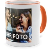 printplanet® - Tasse mit Foto Bedrucken Lassen - Fototasse Personalisieren - Kaffeebecher zum selbst gestalten - 325 ml - Farbe Orange