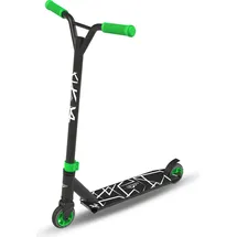CARROMCO Profi Stunt Roller Action Rider 100 Skatepark Scooter mit HIC-Kompressionssystem, Kickscooter grün-schwarz, Freestyle Tretroller