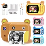 TOYOGO Sofortbildkamera für Kinder, 2,4 Zoll LCD-Bildschirm Kinder Druckkamera, Digitalkamera für Kinder mit 6-fachem Zoom, 24M Pixel Dual-Objektiv & 1080P Videorecorder, Geschenk für Jungen und