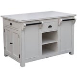 Casa Padrino Küchenbuffet Landhausstil Kücheninsel Antik Weiß 135 x 85 x H. 90 cm - Shabby Chic Küchenmöbel