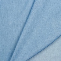 Leichter Denimstoff, unifarben helles Jeansblau als Meterware zum Nähen, 50 cm