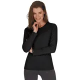 TRIGEMA Longsleeve TRIGEMA "TRIGEMA Langarmshirt", Damen, Gr. XS, schwarz, 95% Baumwolle, 5% Elastan, Basic, Shirts