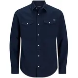 JACK & JONES Sheridan Langarmhemd Dark Navy / Slim Fit L