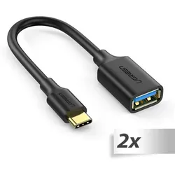 2x1 UGREEN Type-C USB 3.0 Konverter Adapter schwarz 150mm