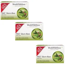 H&S Wohlfühltee Säure-Base mit Zink 3er Set 3X20X2,0 g Filterbeutel