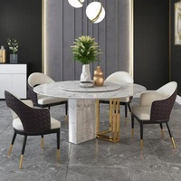 JVmoebel Esstisch, Runder Luxus Tisch Design Tische Rund Stein Möbel Esszimmer weiß