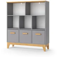 VitaliSpa Kinderregal, Malia Grau Eiche 98 x 113.4 cm