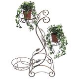 DanDiBo Ambiente DanDiBo Blumentreppe Metall 75 cm Blumenständer mit 3 Ablagen 10-0074 Blumenregal Blumensäule Pflanzensäule Pflanzenständer Blumenhocker