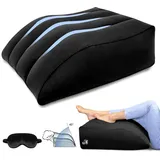 LuxoCare Venenkissen Beinhochlagerungskissen Aufblasbare&Schlafmasken Set - Keilkissen für Schlaf,Schwangerschaft&OP-Erholung,Venenkissen zur Entlastung der Beine&Förderung der Durchblutung (Black)