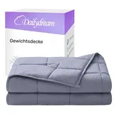 DAILYDREAM Gewichtsdecke für Erwachsene aus 100% Baumwolle, Edition"Grau" - 7 KG / 155x200cm - Gewichtete Decke - Grau